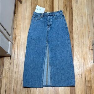 Classic Blue Denim Maxi Skirt